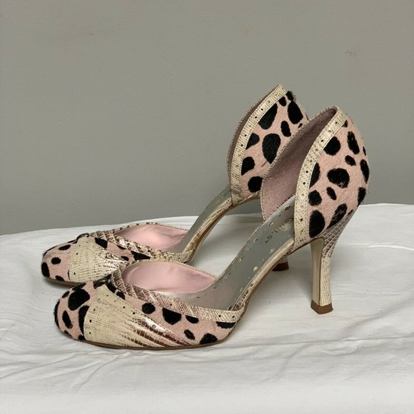 BCBG Girls Pink Leopard Pony Hair Heel Sz6 - Picture 3 of 7